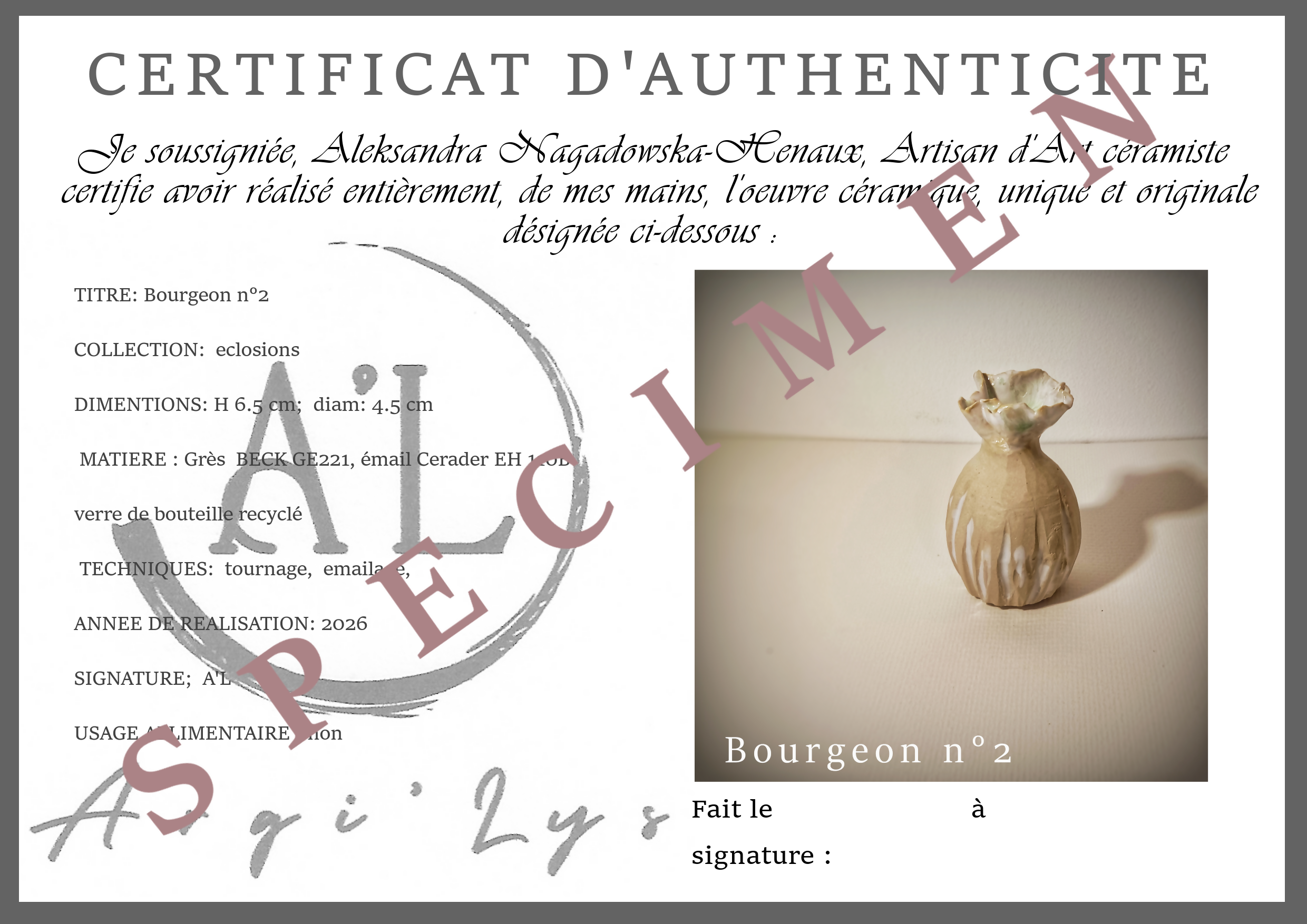 Vase “Bourgeon n°2