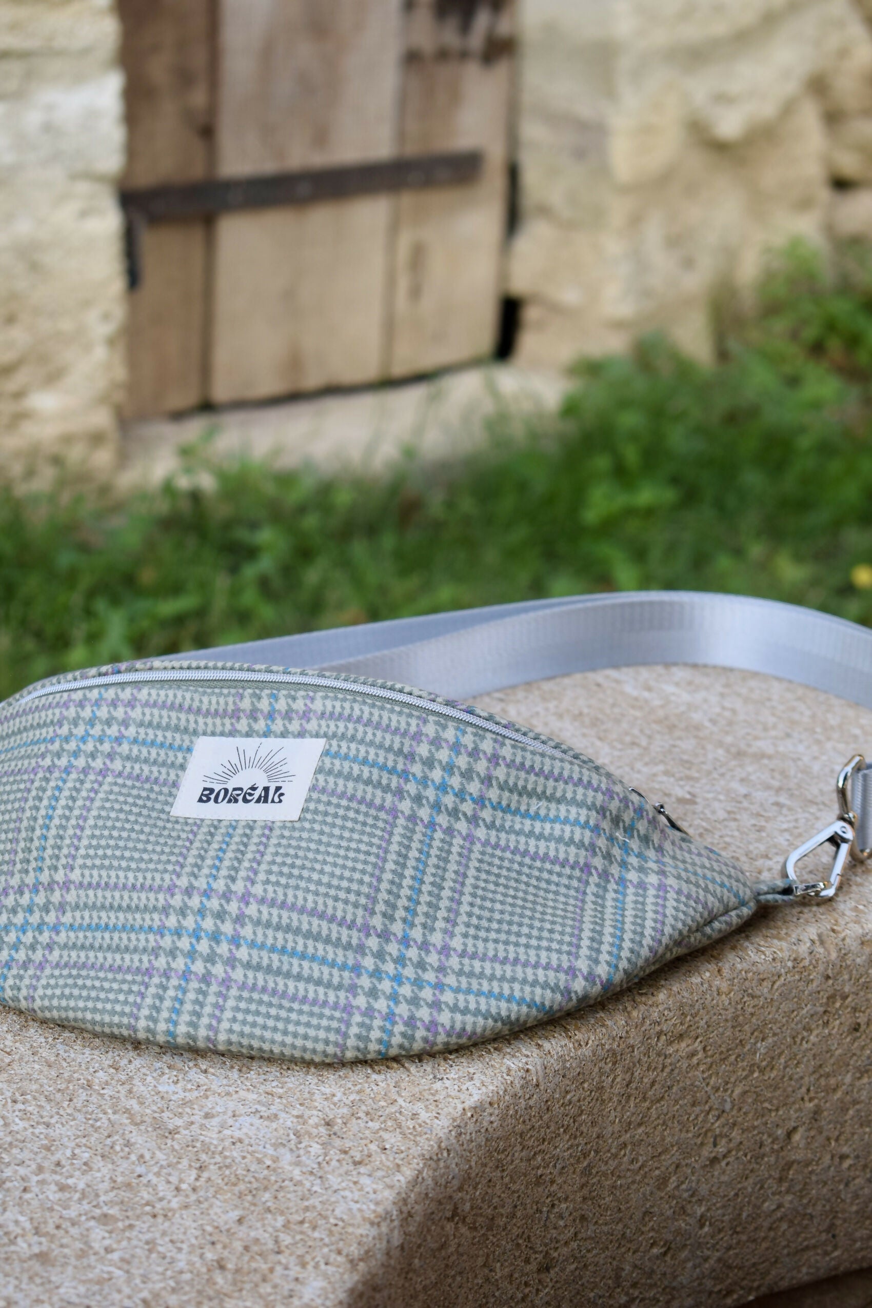 SAC BANANE HORTENSE CARREAUX VERTS