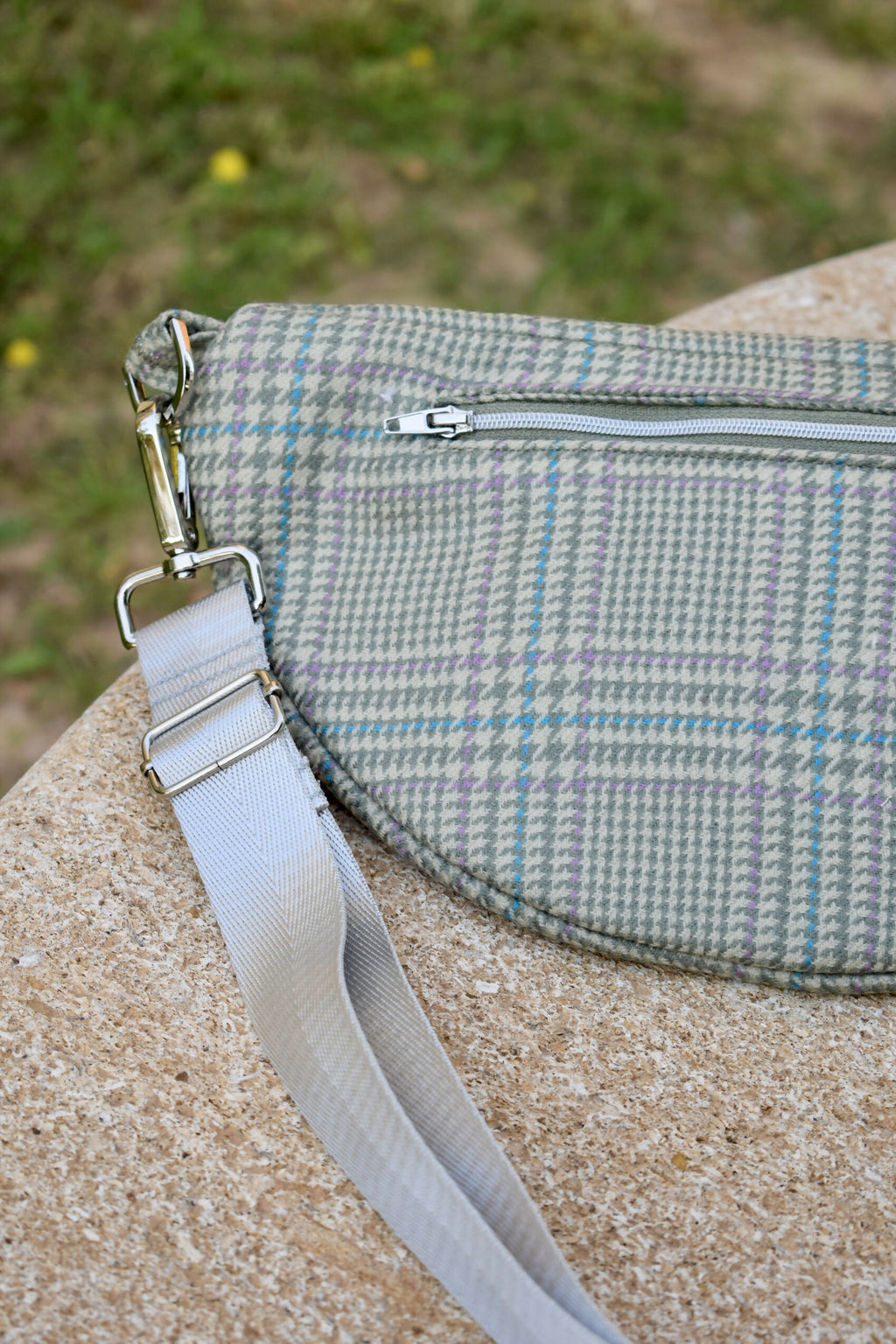 SAC BANANE HORTENSE CARREAUX VERTS