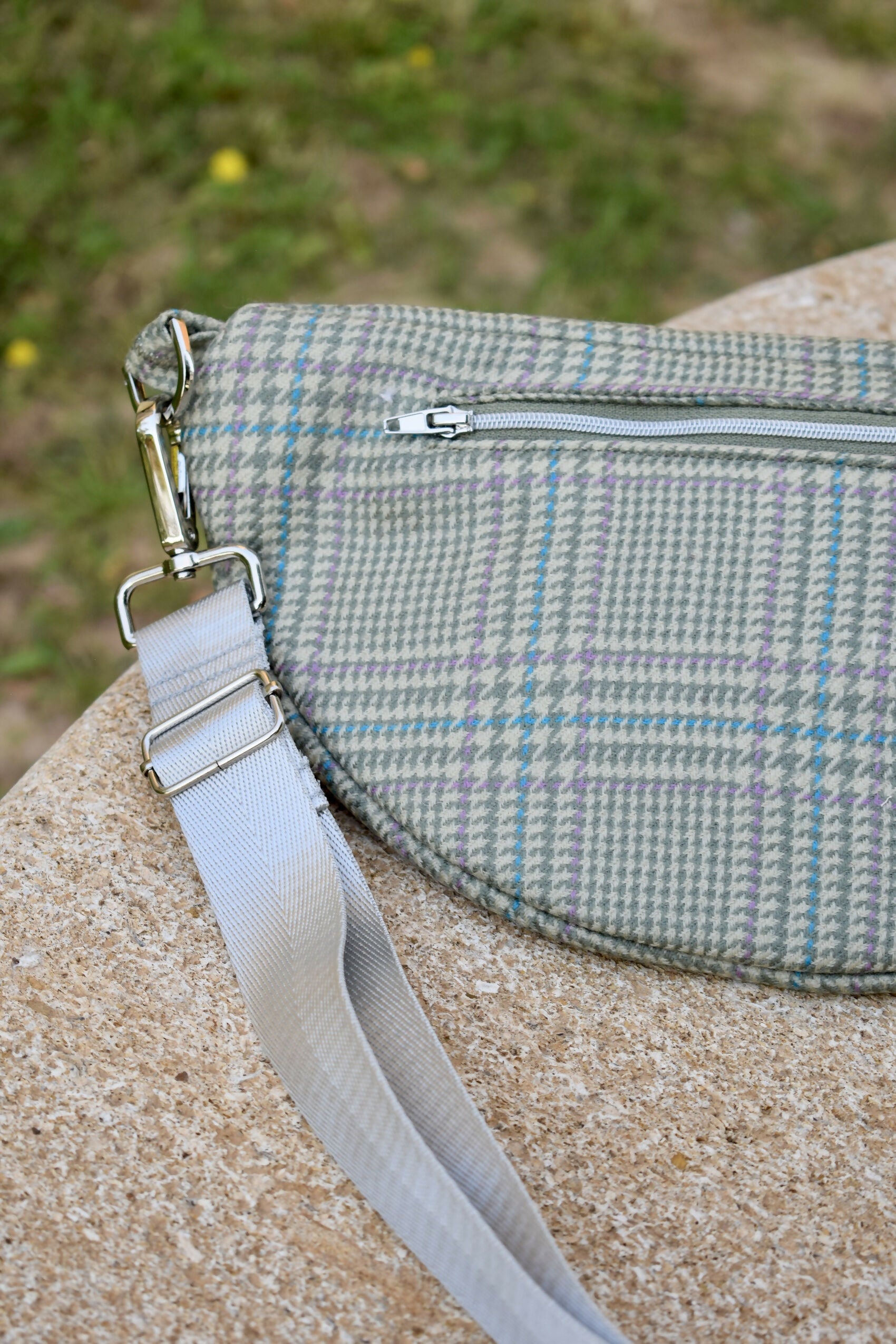 SAC BANANE HORTENSE CARREAUX VERTS
