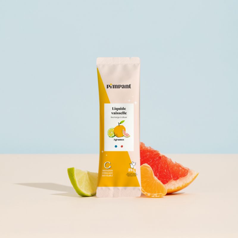 Recharge Liquide Vaisselle poudre à diluer Agrumes Pimpant