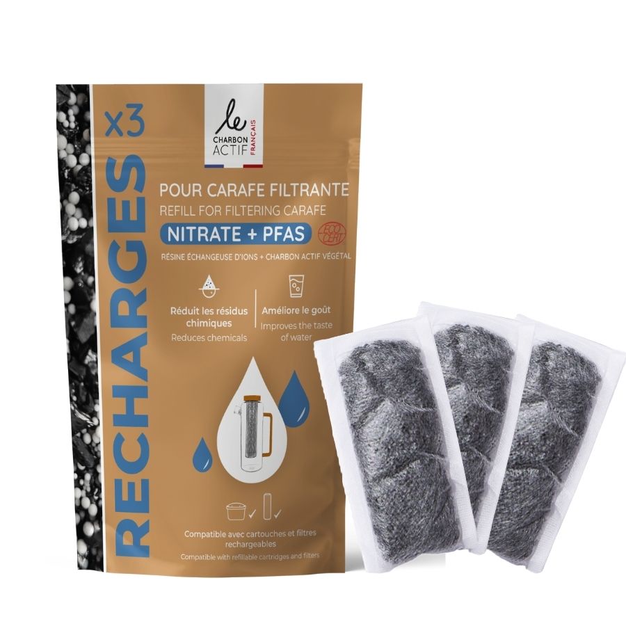 Recharge carafe filtrante Pfas-Nitrate ou charbon actif - cartouche filtrante