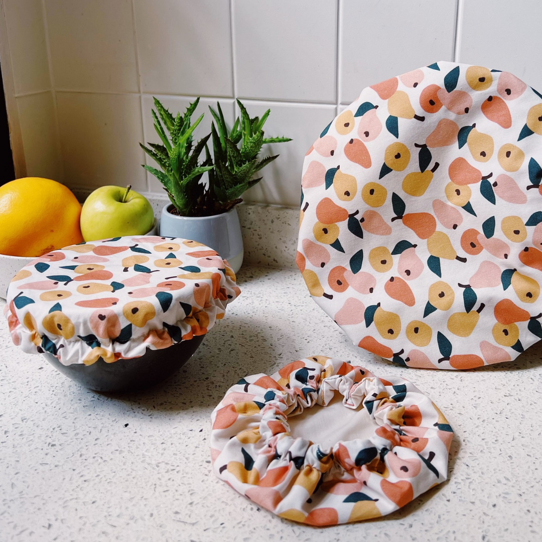Kit de 3 Charlottes Recouvre-Plat en Coton GOTS | POIRE