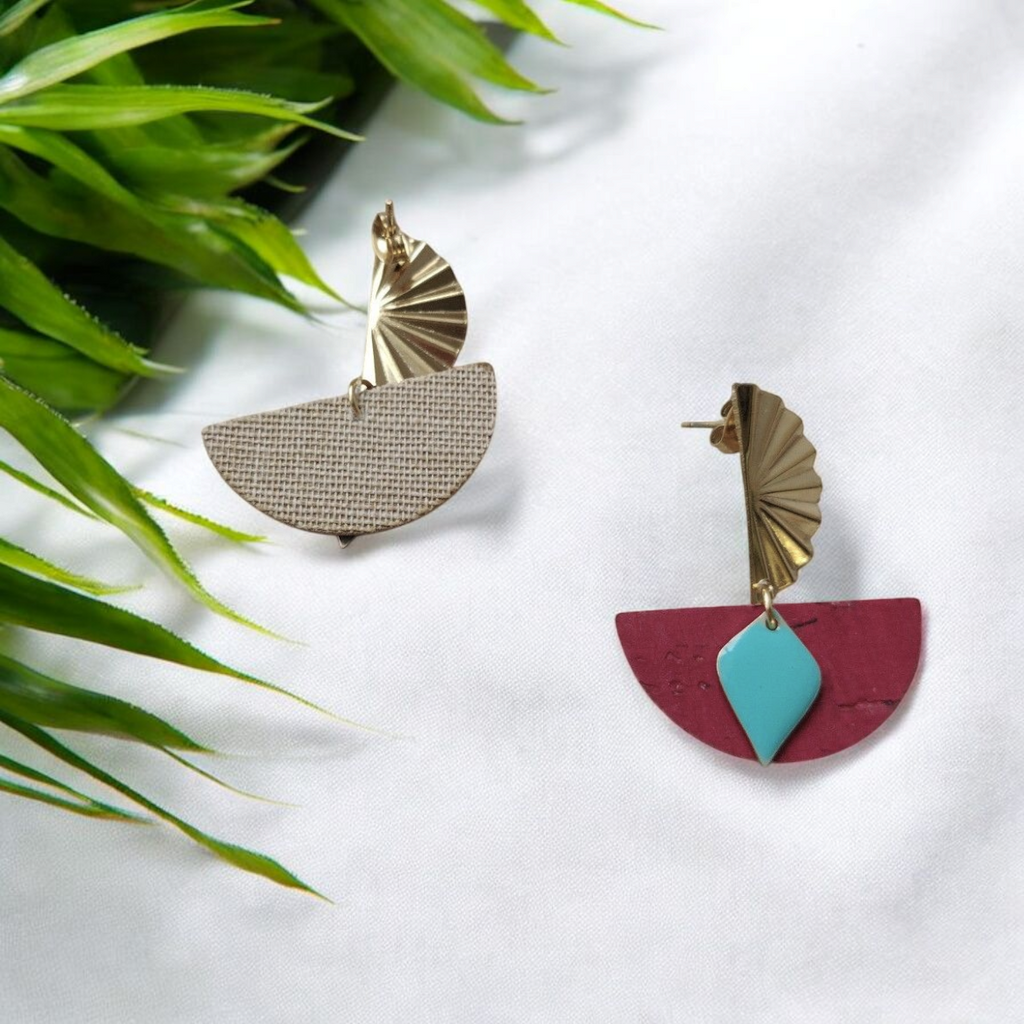 Boucles d'oreilles en liège Ninon