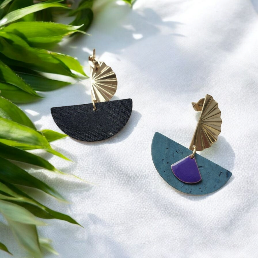 Boucles d'oreilles en liège Ninon