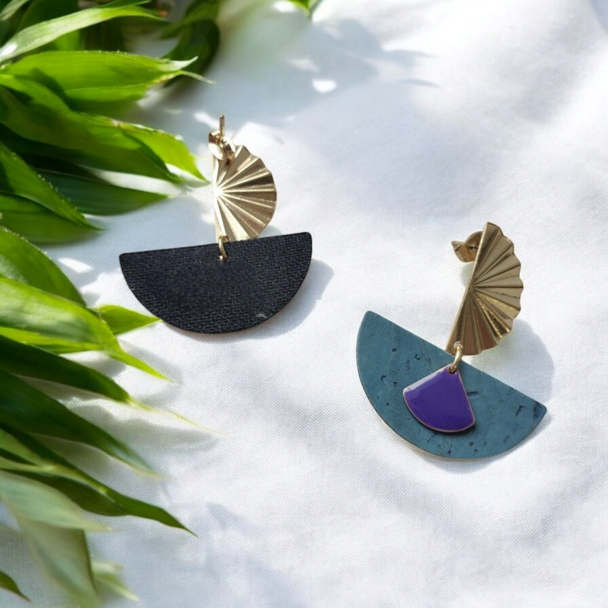 Boucles d'oreilles en liège Ninon