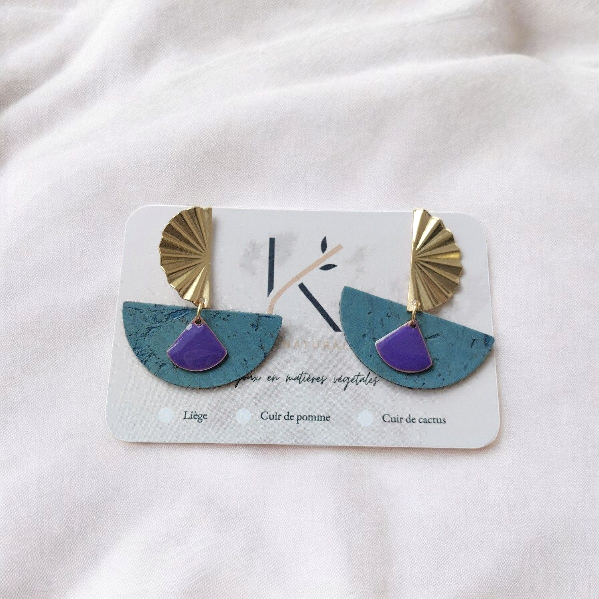Boucles d'oreilles en liège Ninon