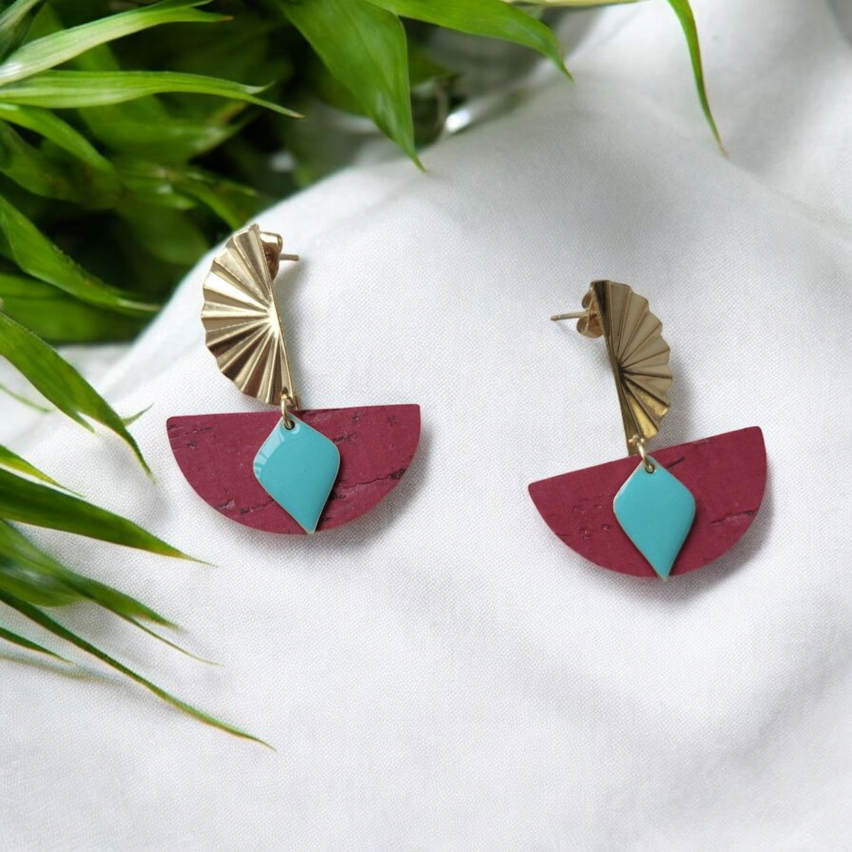 Boucles d'oreilles en liège Ninon