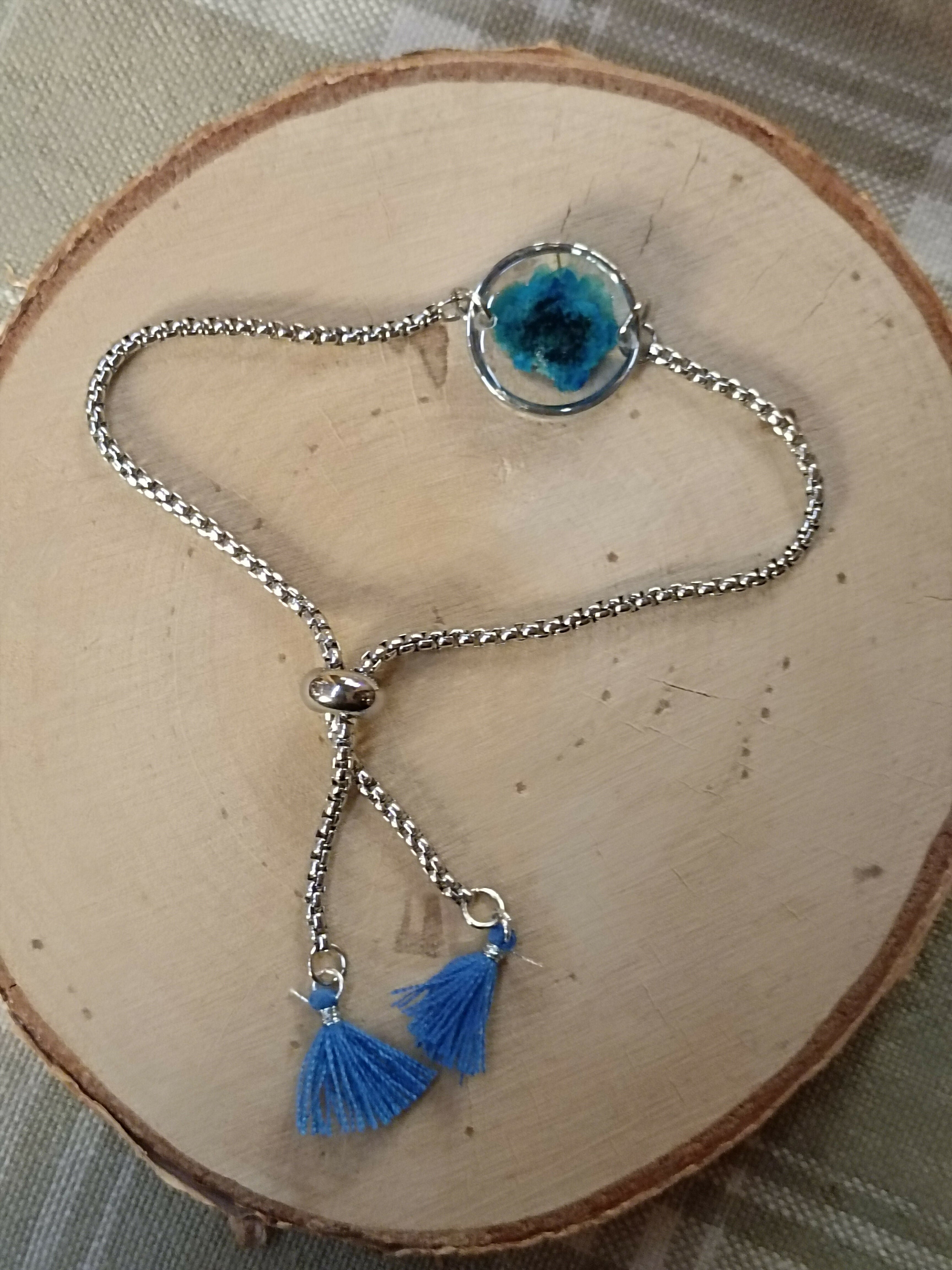 MEL/BFP Bracelets Fleurs séchées Pompons ARGENT