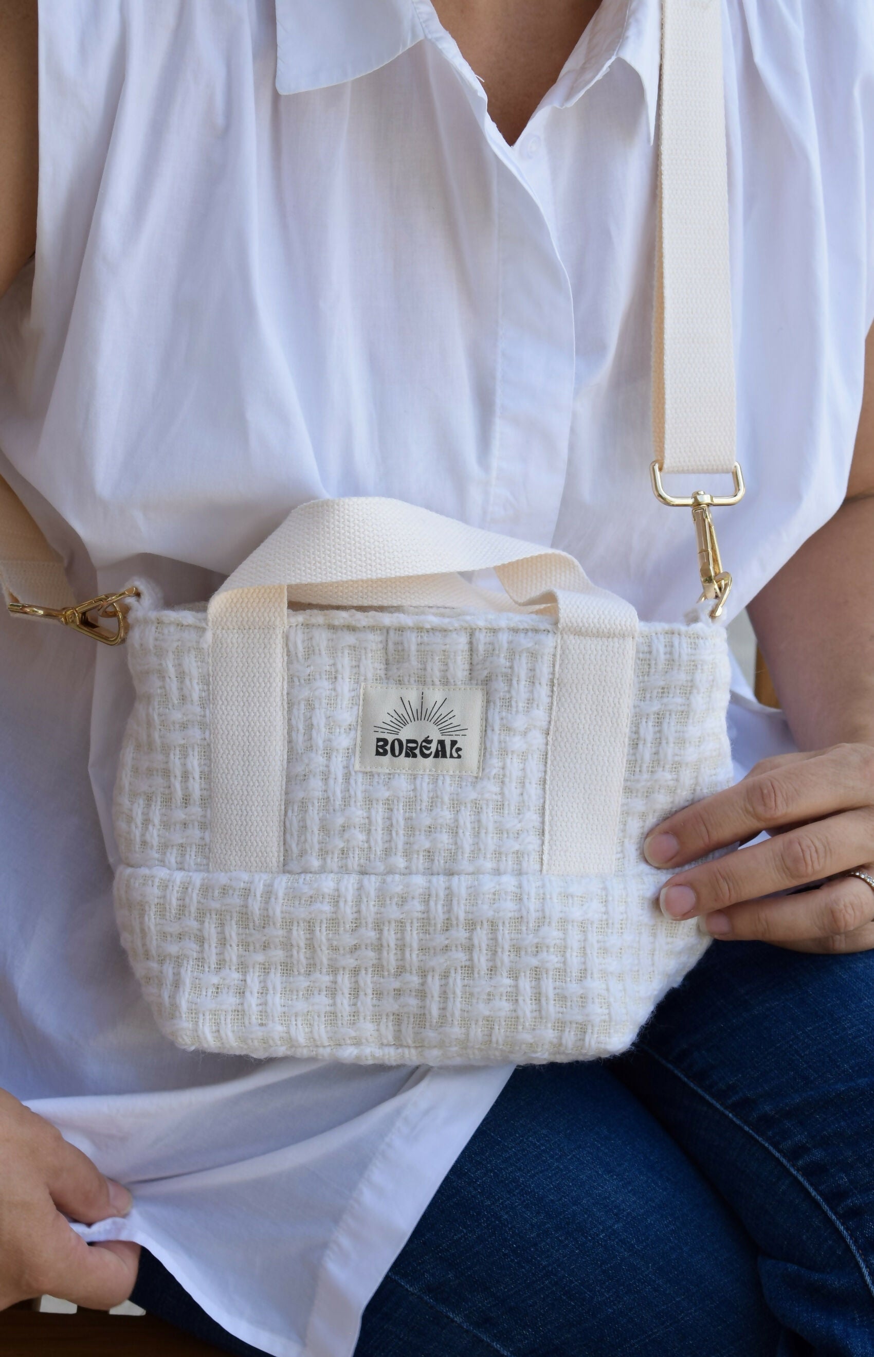 SAC ANÉMONE TWEED ÉCRU