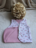 GILET DE BERGER SWEAT ROSE FLEURS VINTAGE 18 MOIS-3 ANS