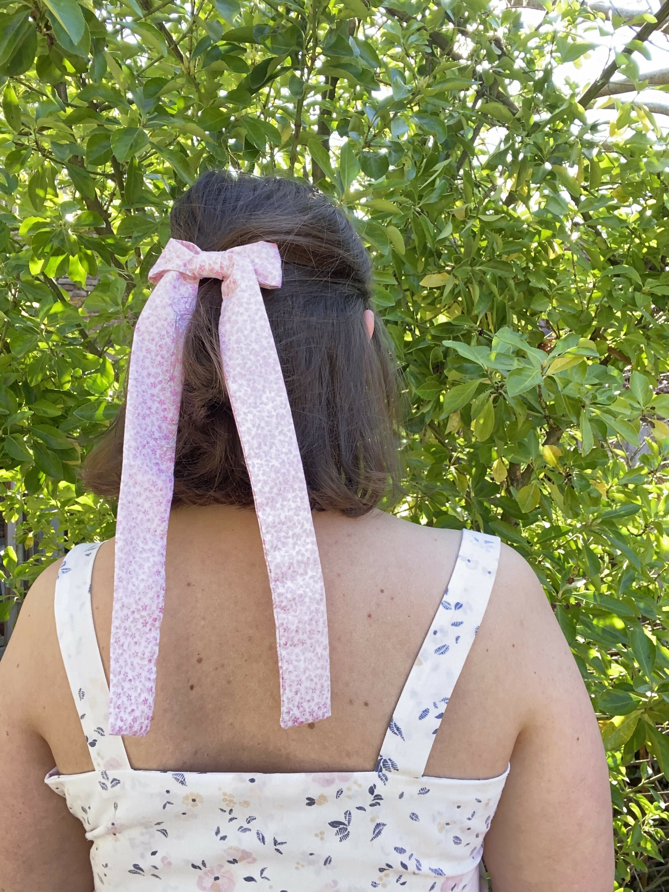 Upcycled bow barrette - Cosmos