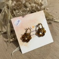 BO créoles CLIPS & ses fleurs marron - beige