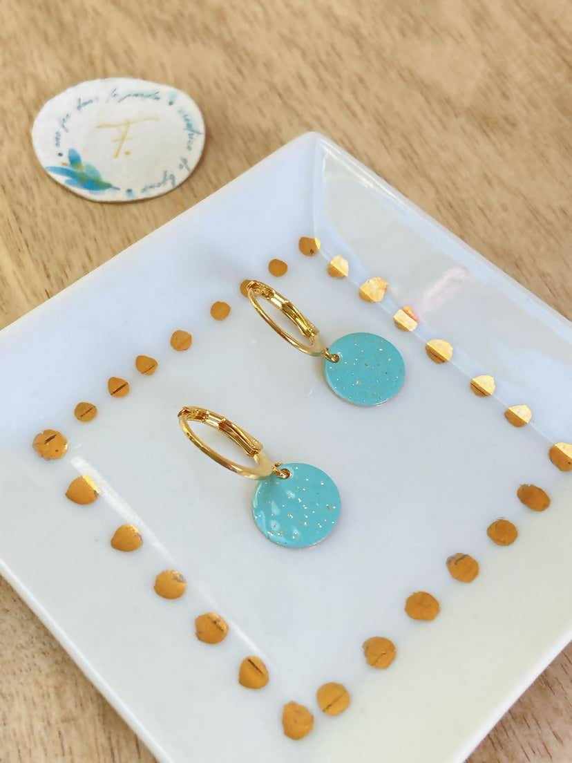 bo capucine mini creoles doré turquoise