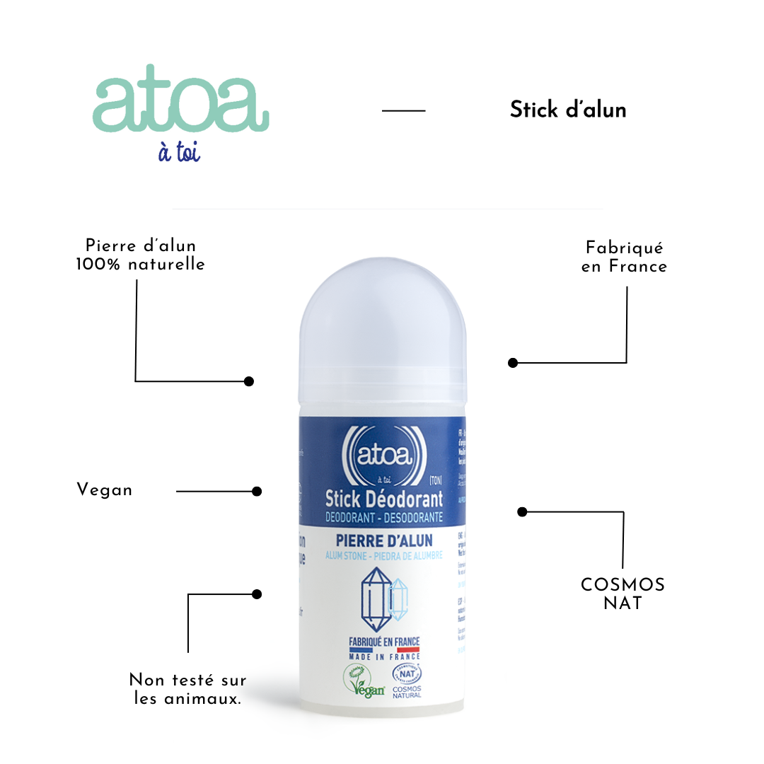 ATOA - Stick d'Alun déodorant certifié COSMOS NAT