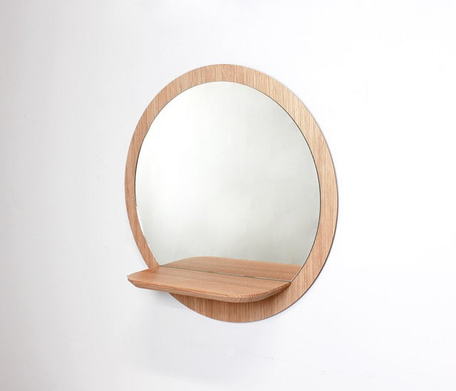Sunrise - Miroirs en chêne avec étagère