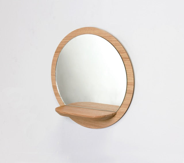 Sunrise - Miroirs en chêne avec étagère