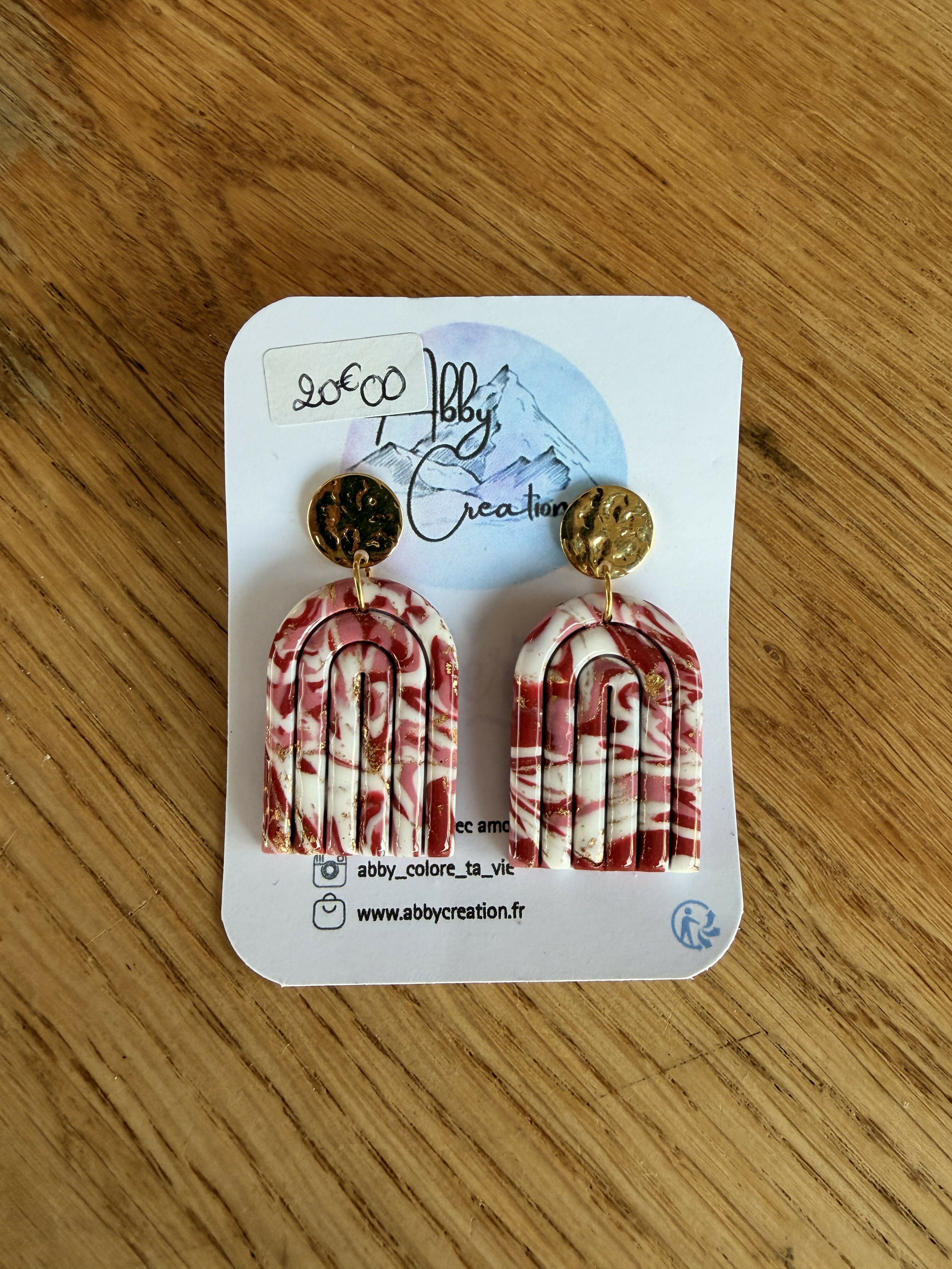 Pink Marble Arch Earrings
