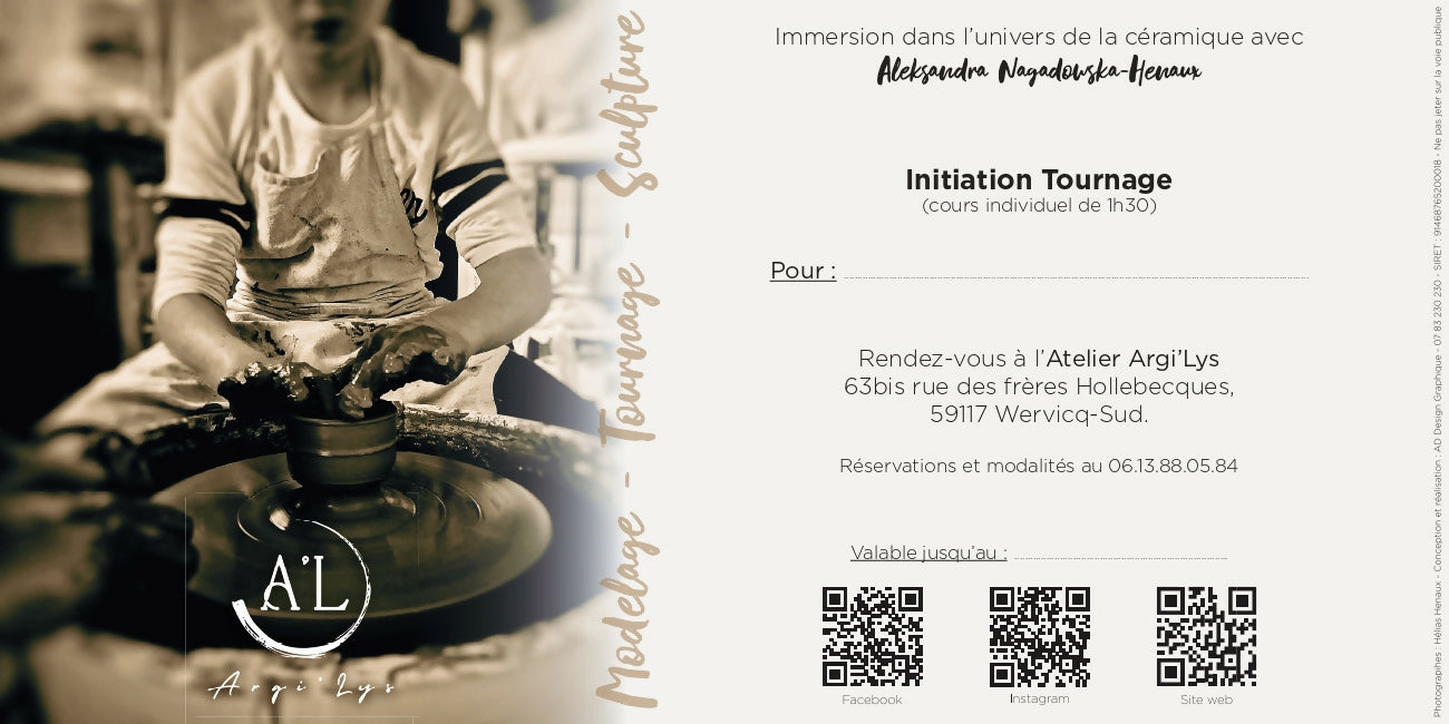 INITIATION TOURNAGE cours individuel 1H30