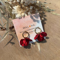 Red petal CLIP earrings