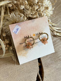 Orange flower CLIP earrings