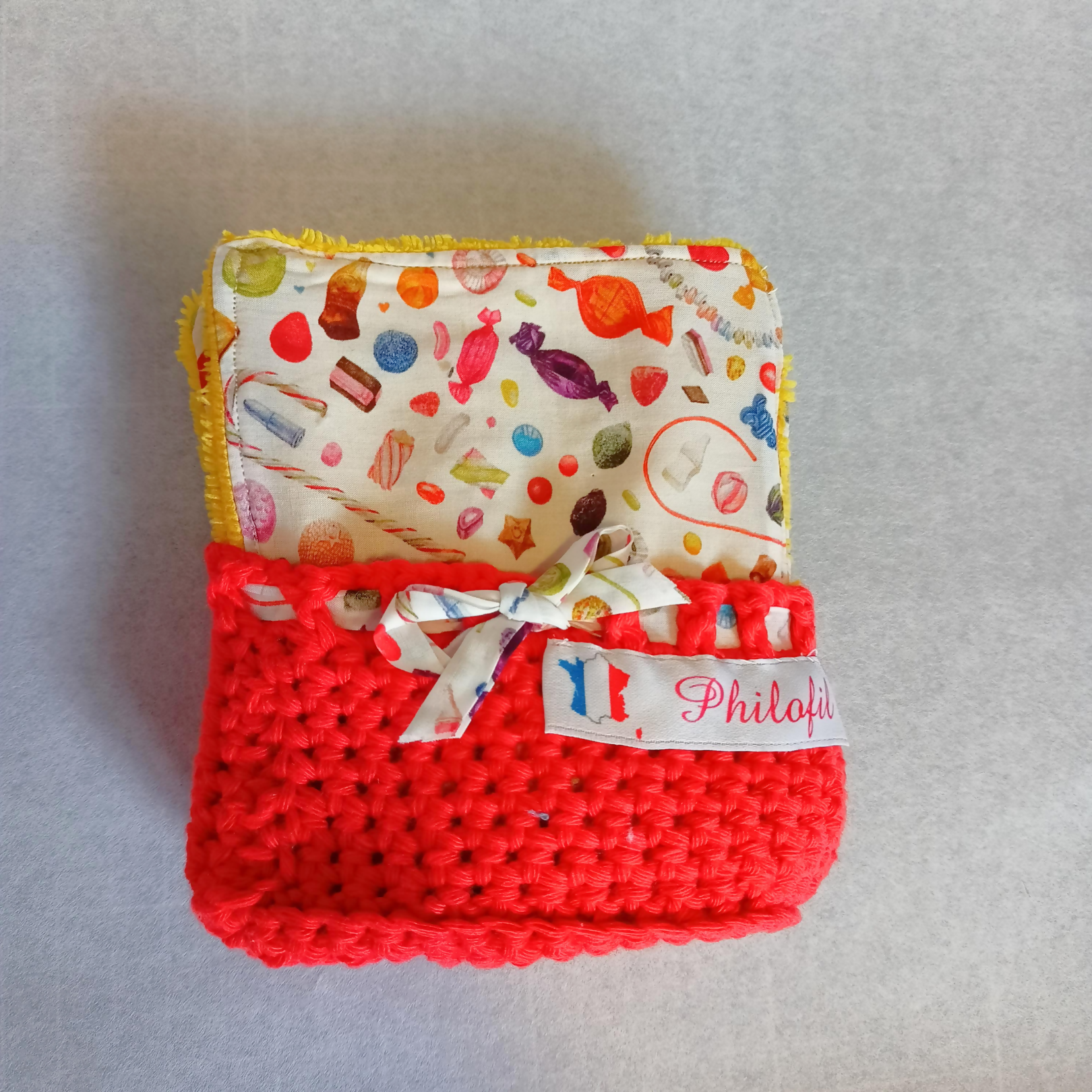 lots de 7 lingettes liberty motifs bonbons
