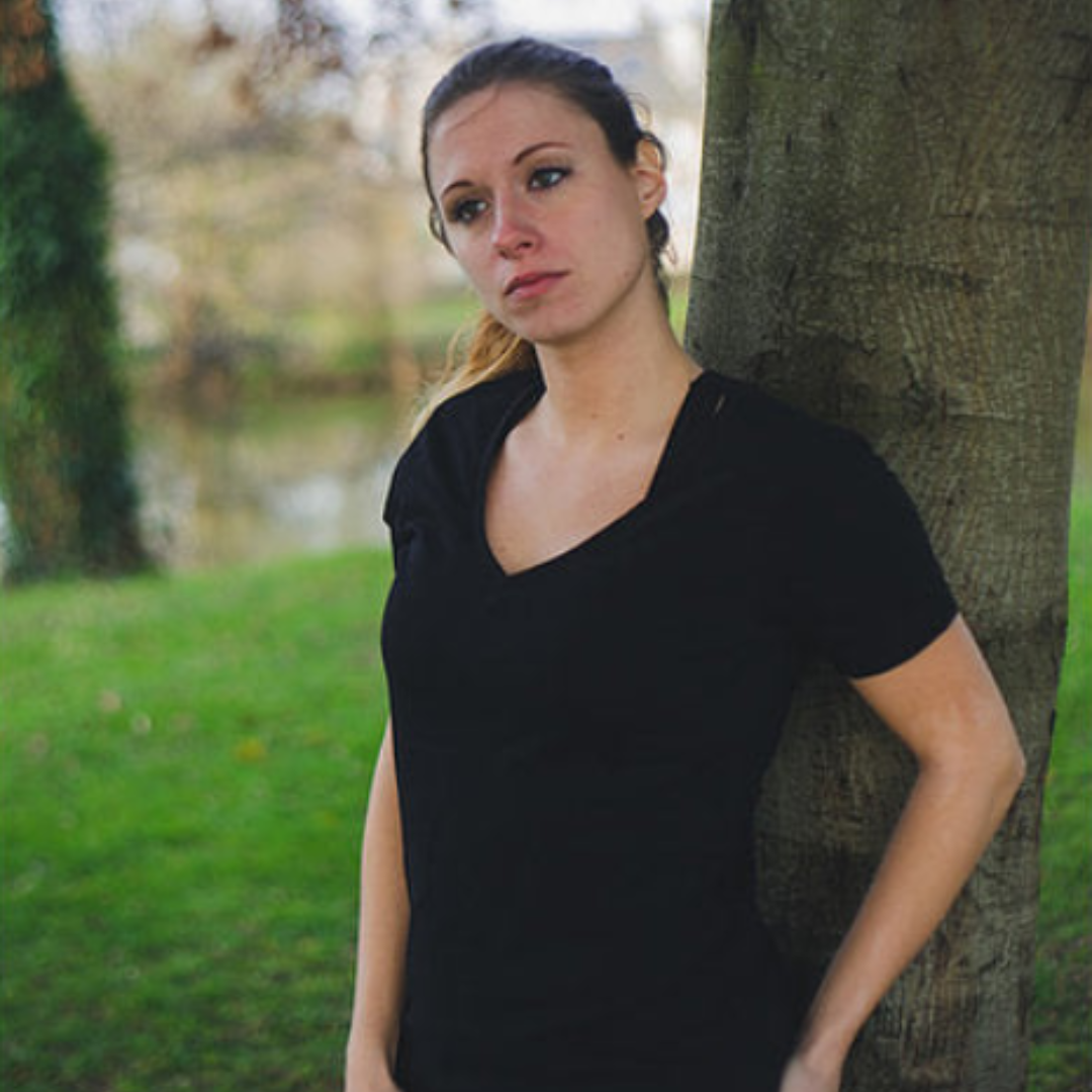 T-shirt femmes col V en coton bio