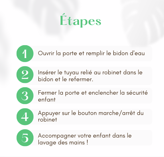 Lavabo  Enfant Montessori évolutif 18 mois -  8 ans | Mobile, autonome en eau & sans travaux - VERT