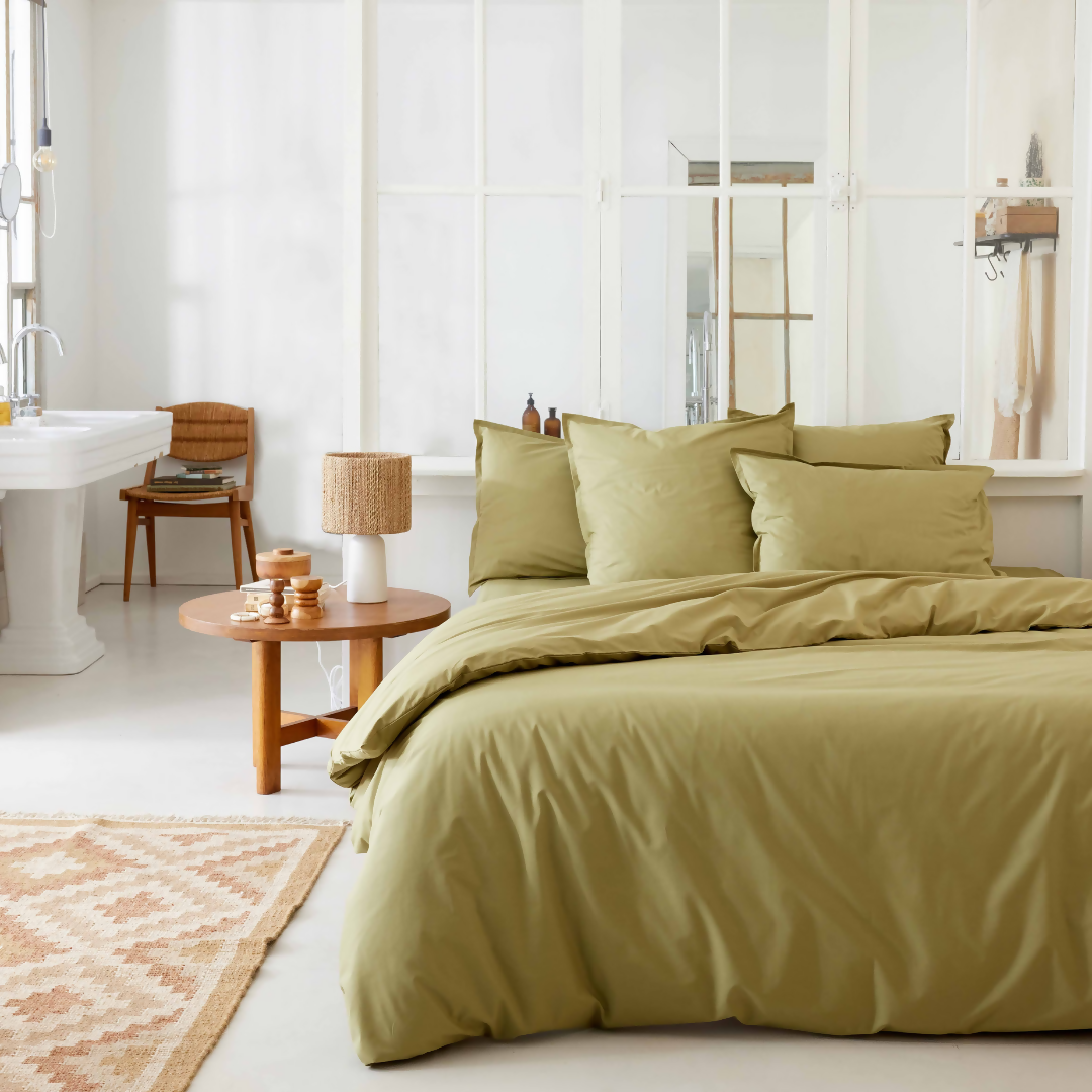 AD PERCALE IMPRIMEE VERT TENDRE CARRE