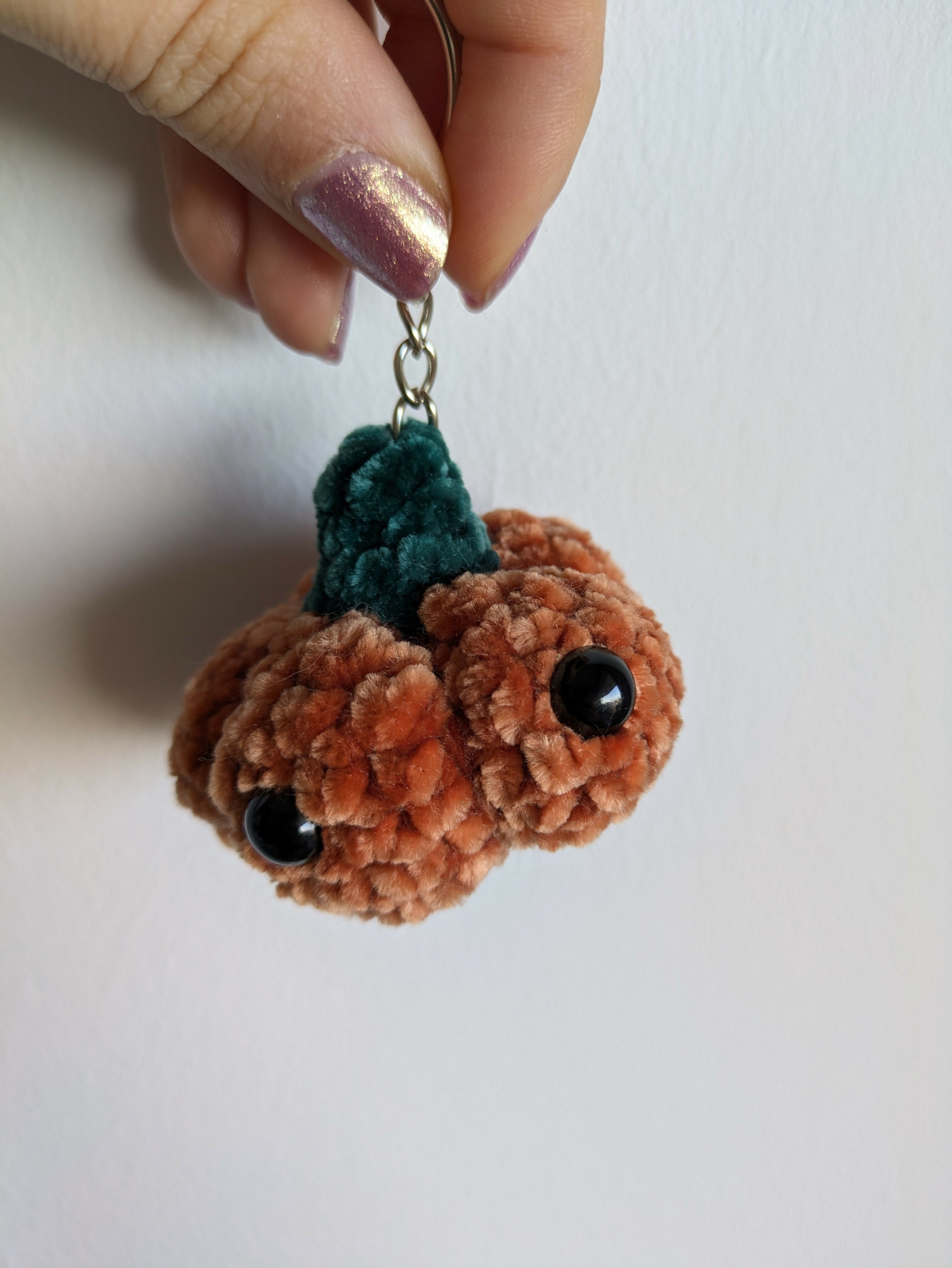 super soft pumpkin keychain