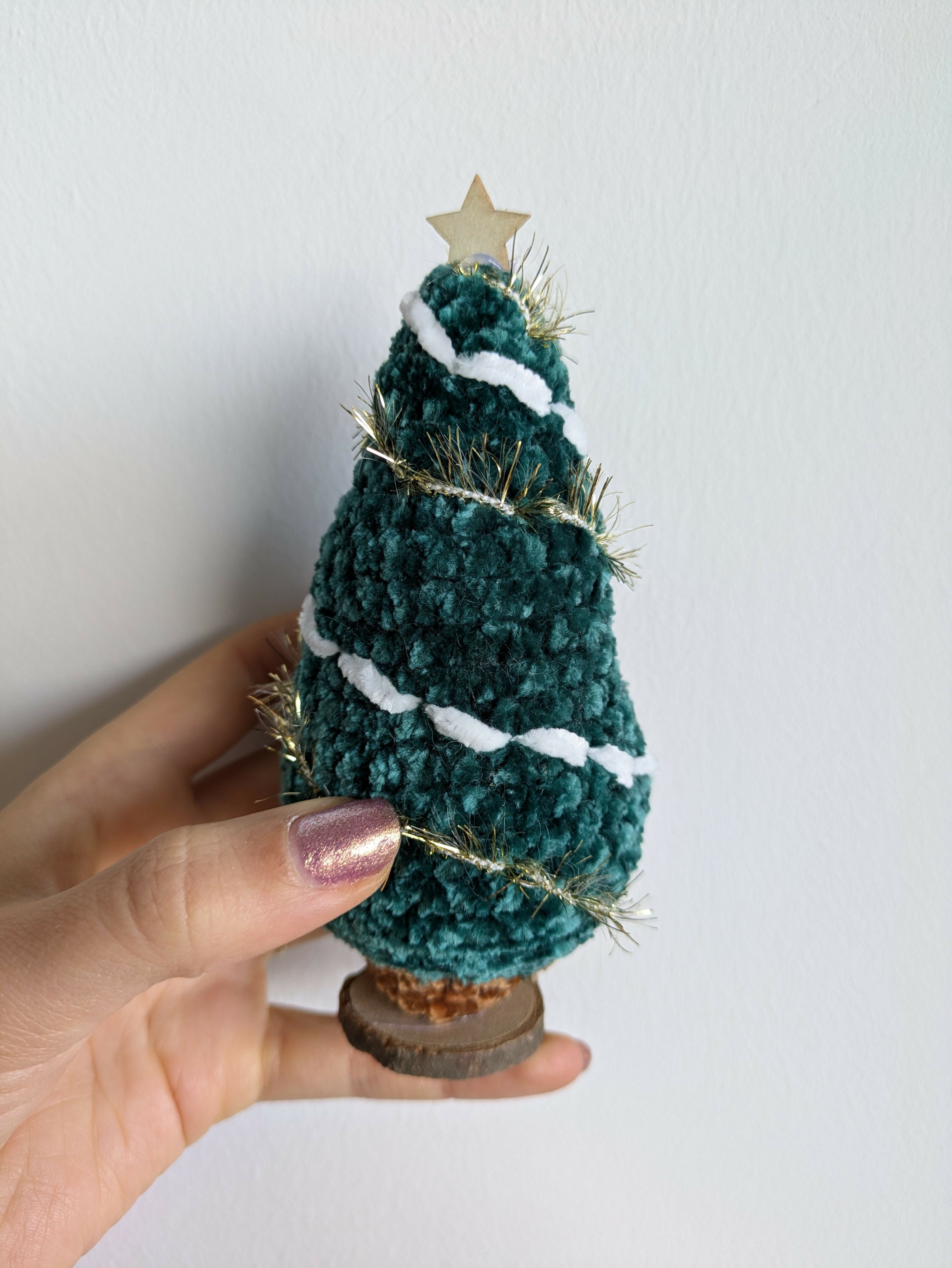 soft-looking decorated fir tree table decor
