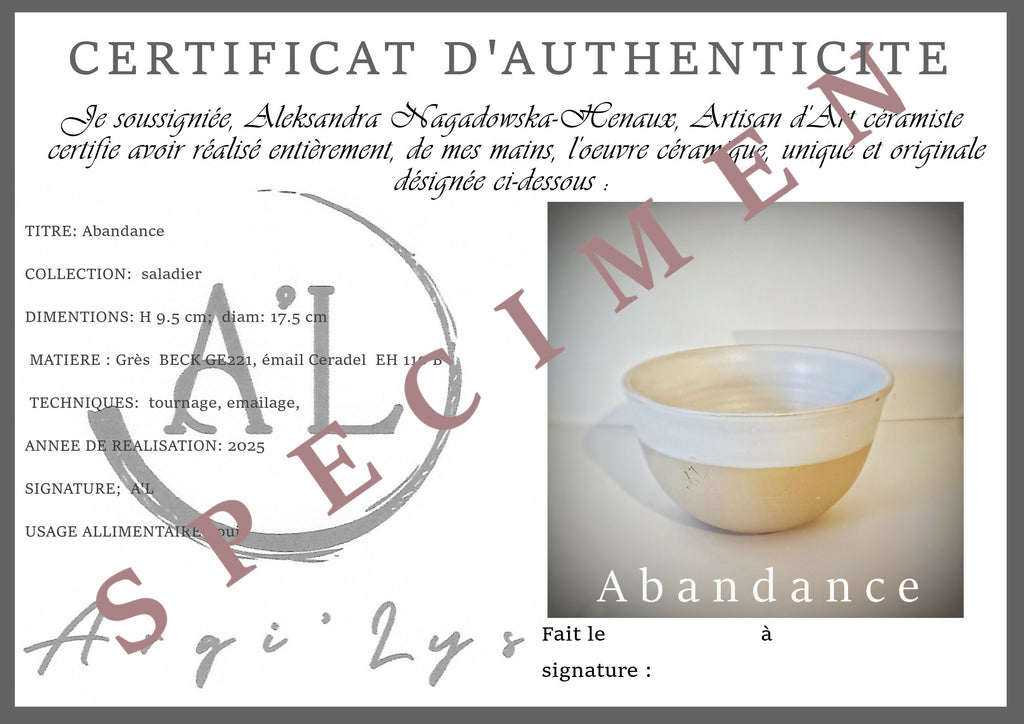 Saladier “Abondance”