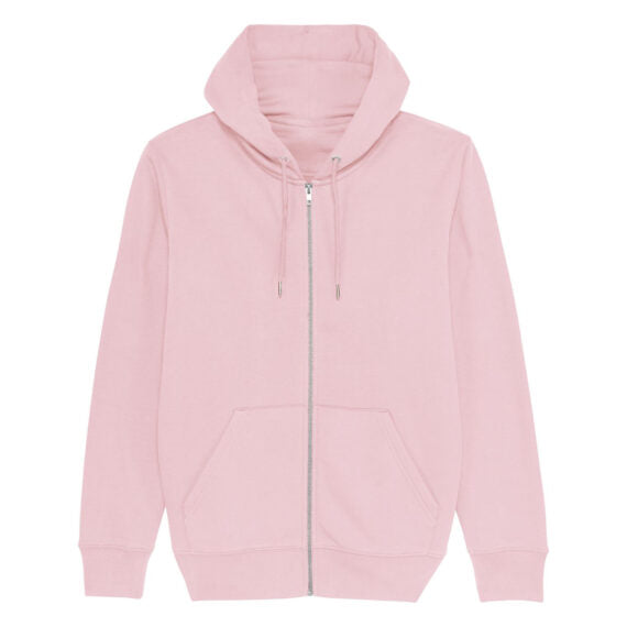 VM ♻ Veste capuche zippée mixte rose chiné en coton BIO