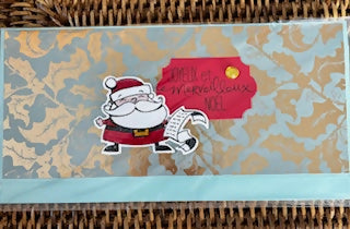 Carte enveloppe NOEL BLEU