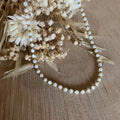 Collier petites perles rondes en nacre naturelle & dorées