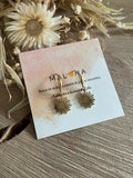 Smooth gold-plated sun dangle earrings