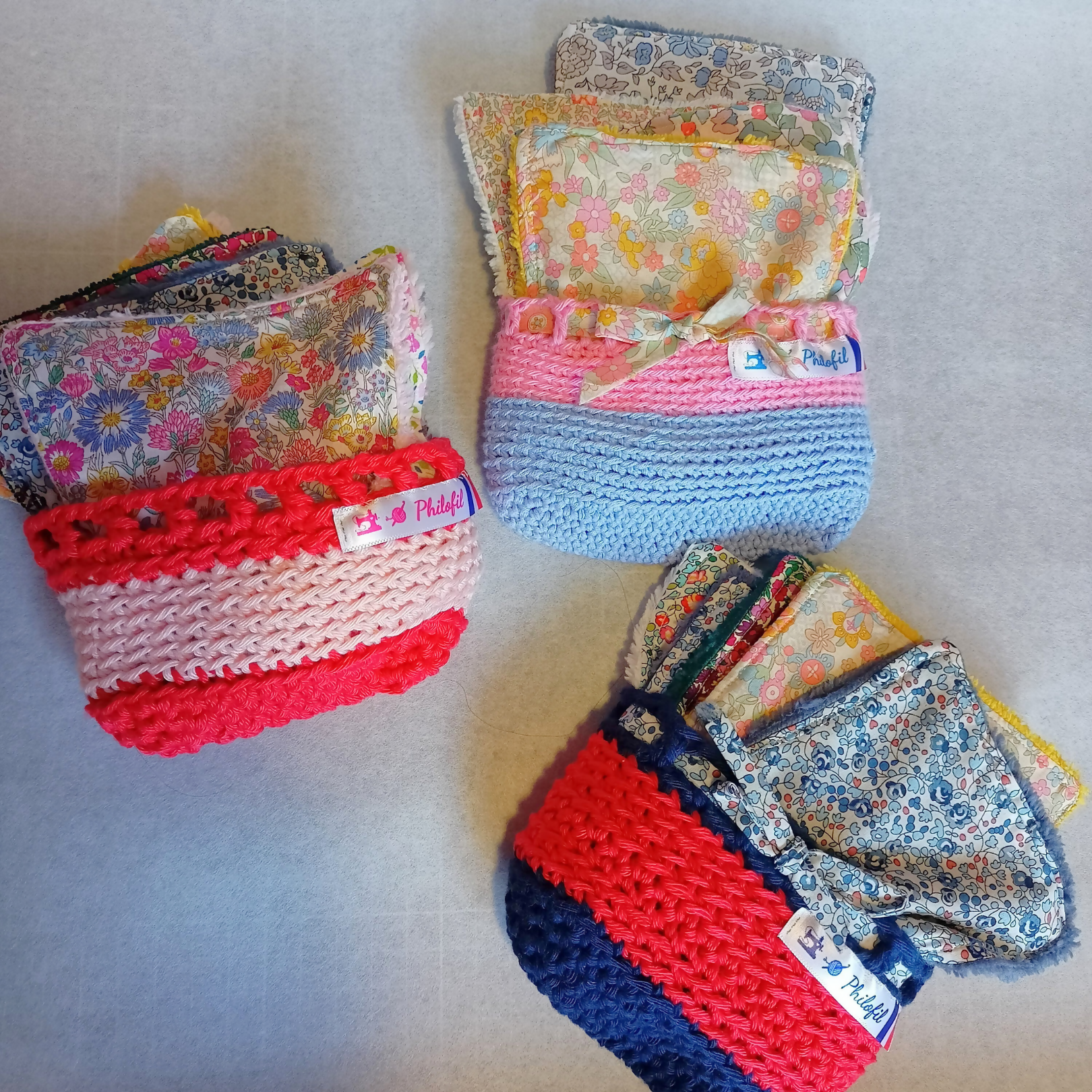 lots de 7 lingettes liberty motifs variés