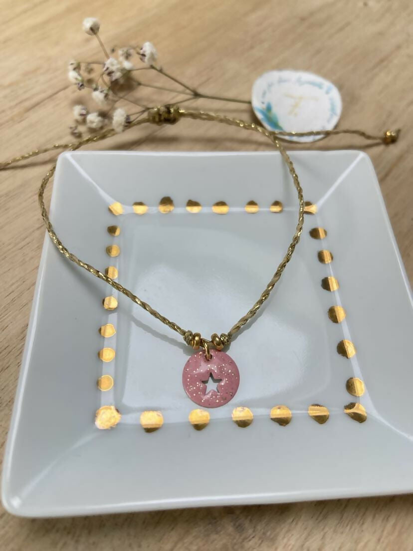 bracelet céleste étoile rose