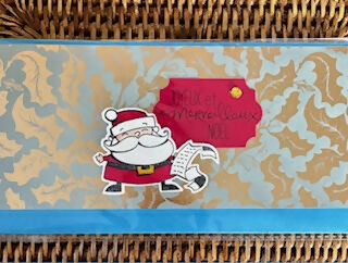 Carte enveloppe NOEL BLEU