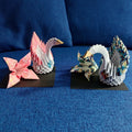 ORI006 Ensemble origami cygne et fleur de lys