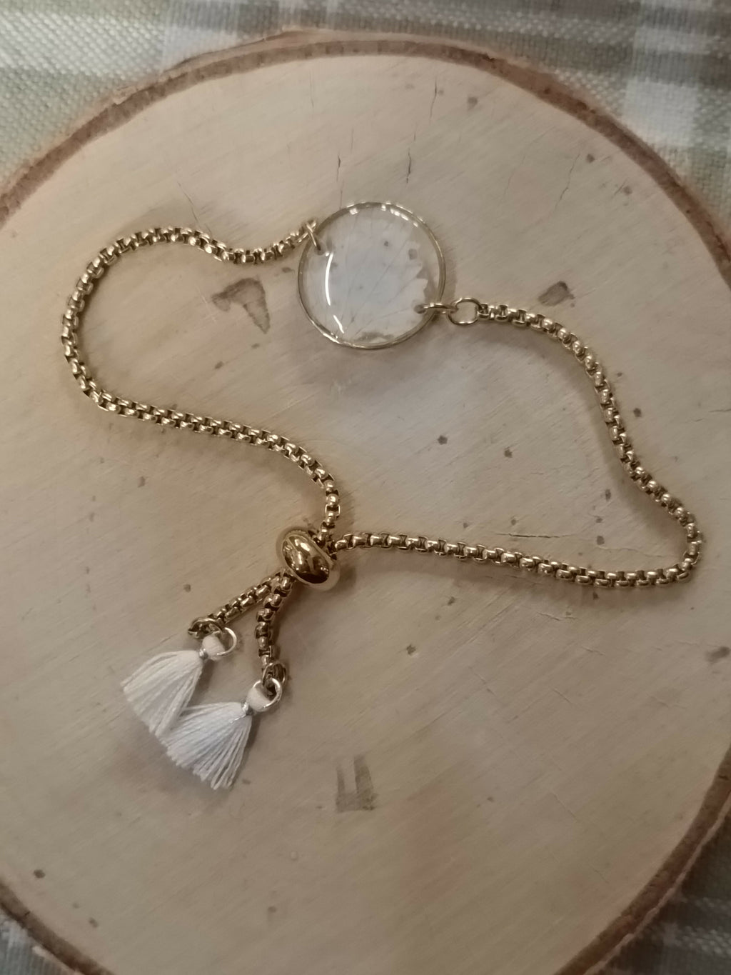 MEL/BFP Braclets Fleurs séchées Pompons OR