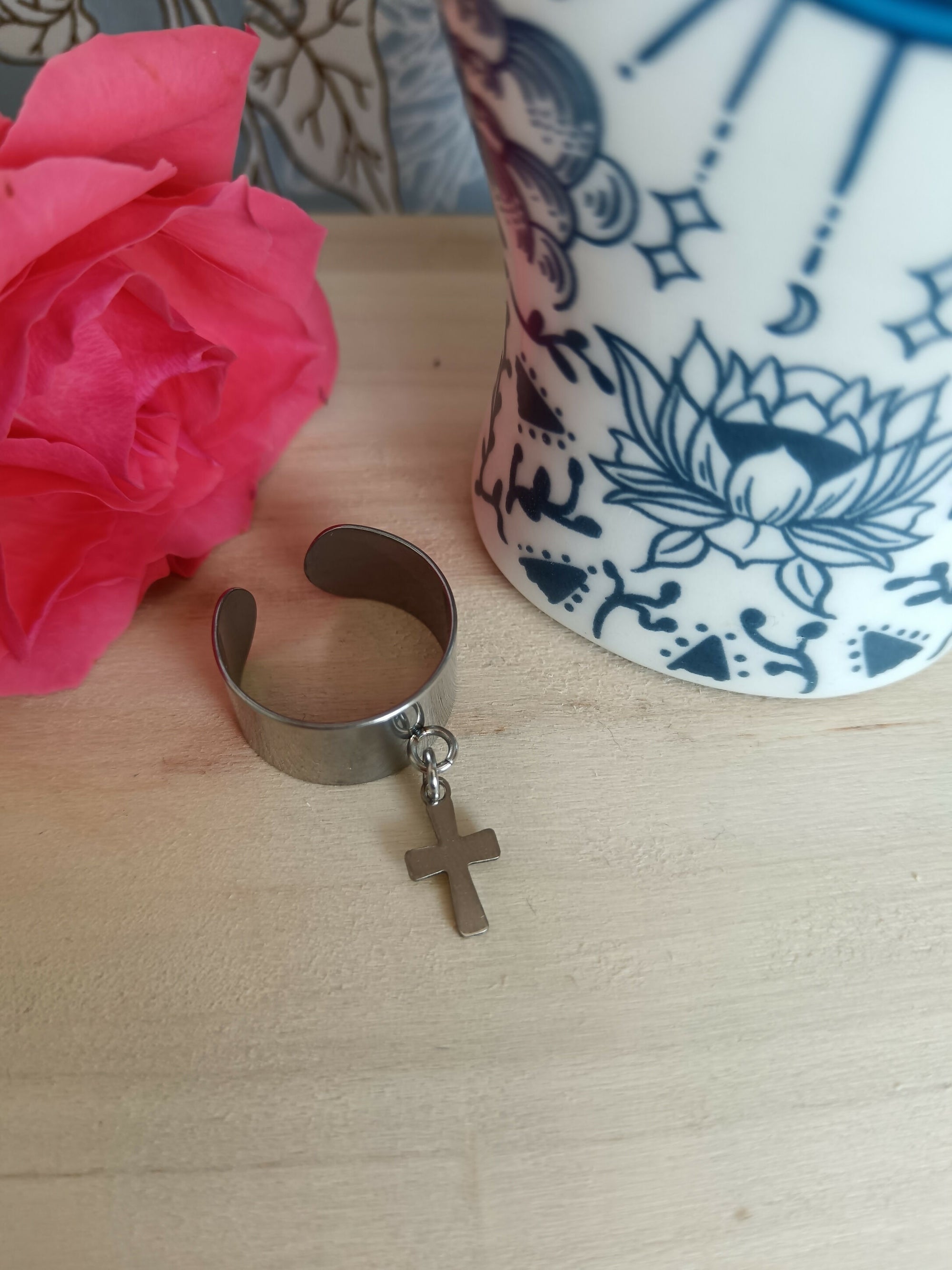 bague argent croix