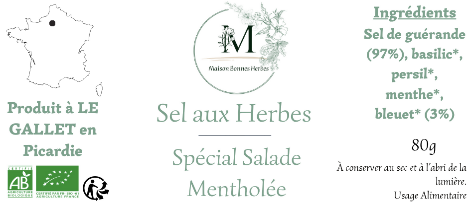 SEL AUX HERBES - SPECIAL SALADE MENTHOLEE