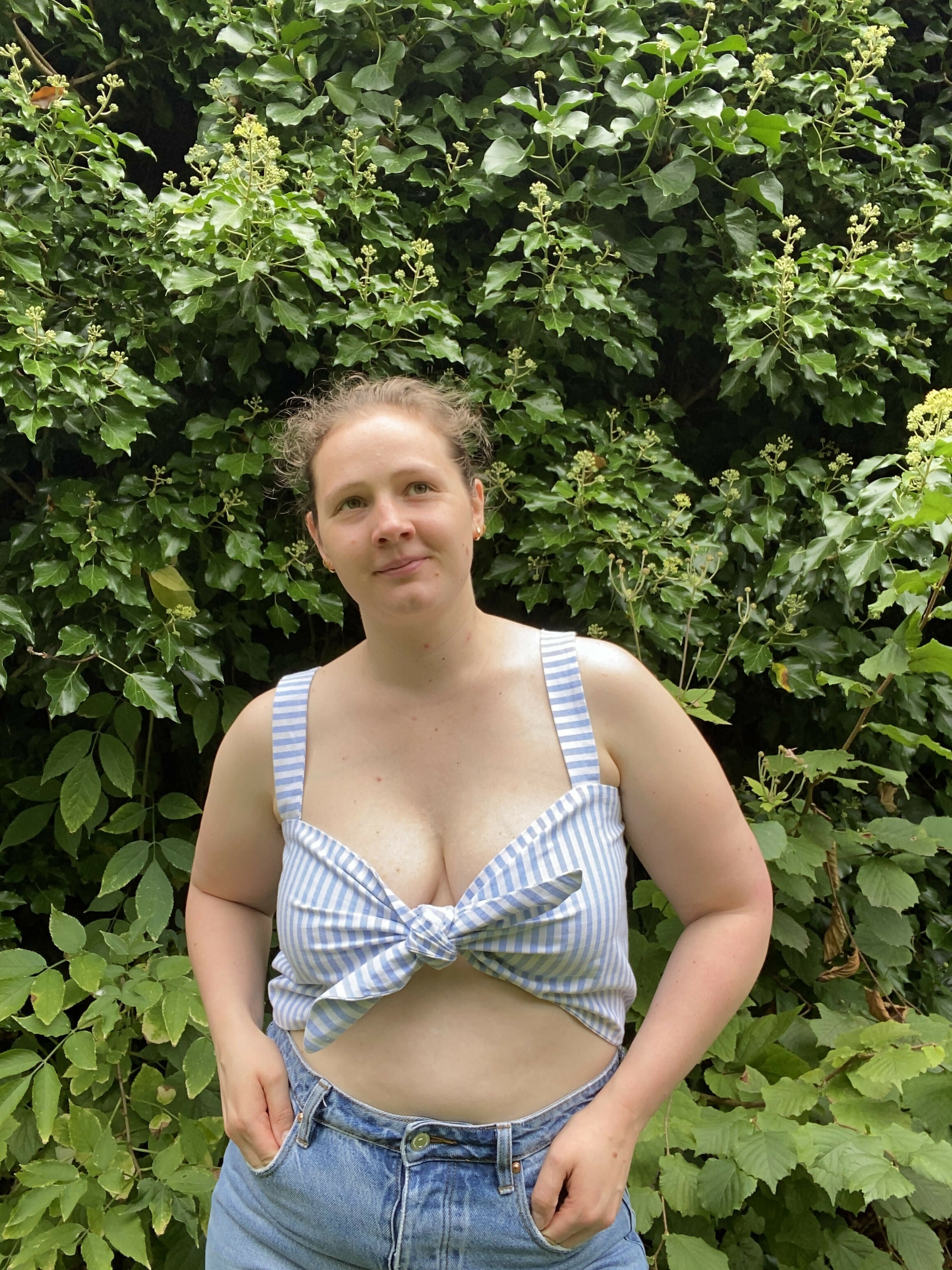 Jean-Marie - Crop top noué upcyclé