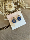BO créoles & ses fleurs bleu paillettes