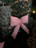 Porte-clé ou bijou de sac à main nœud - Petit - Vichy rose