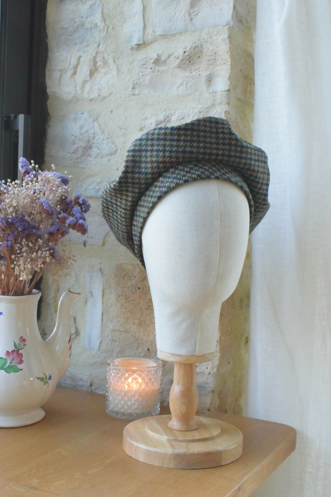 beret-laine-vert-pied-poule-chic-ethique-artisanale-fait-main-tendance-upcycling-3